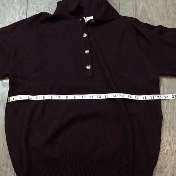 Vintage Tabi International Lambswool blend Brown Men sweater Button Up 1/4 Large - Picture 4 of 8